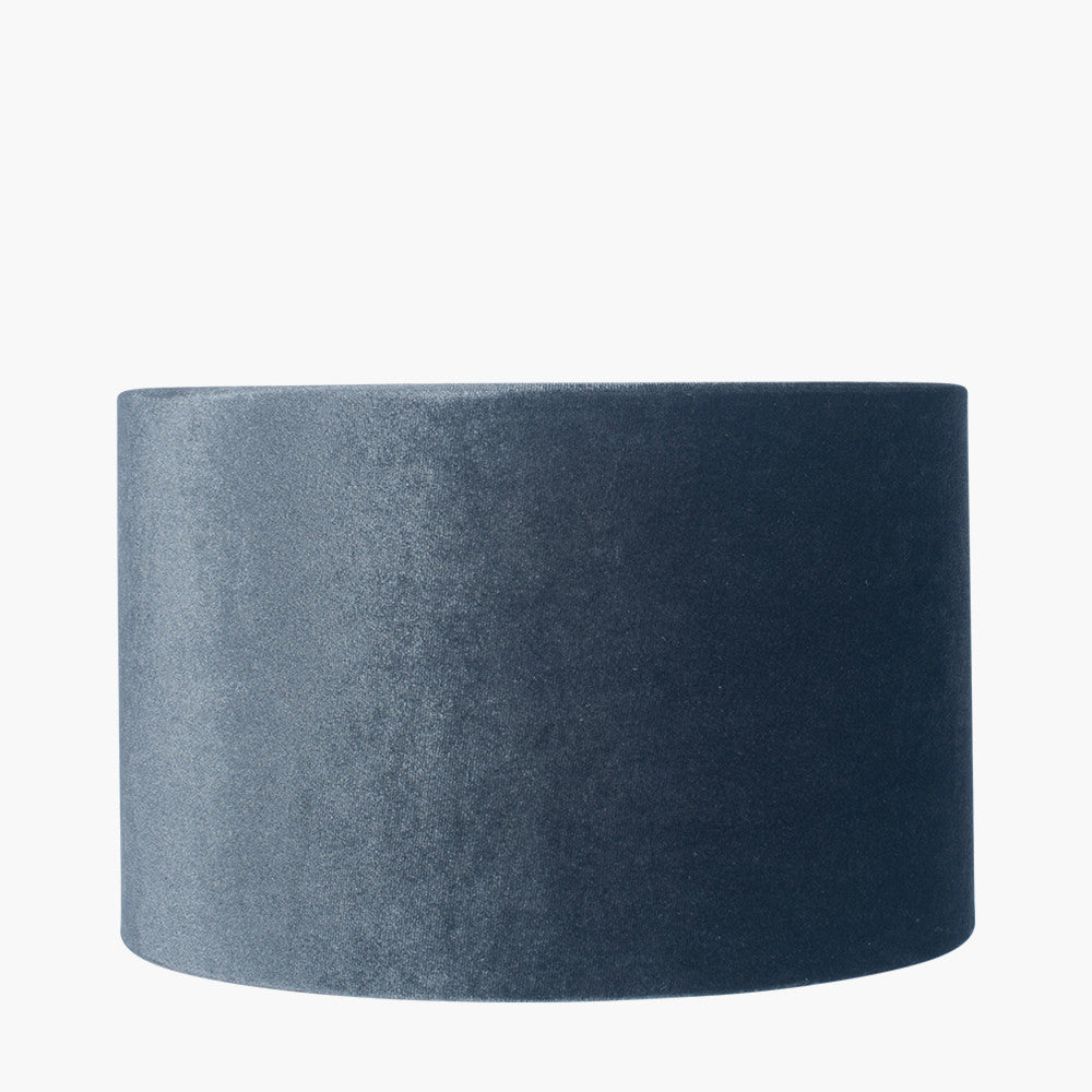 Bow 45cm Slate Velvet Cylinder Lampshade
